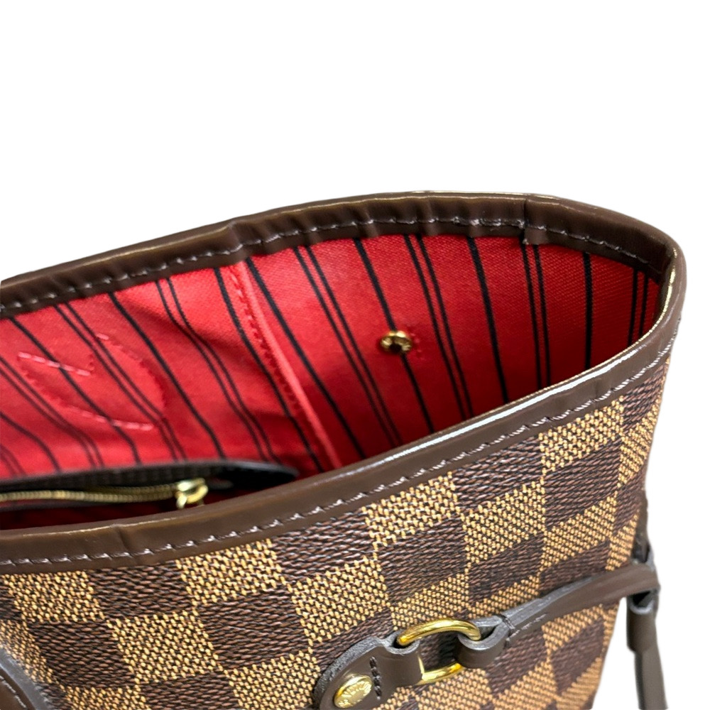 Louis Vuitton Neverfull MM Damier Ebene Tote Bag Preloved Microchipped Authentic - Picture 13 of 17